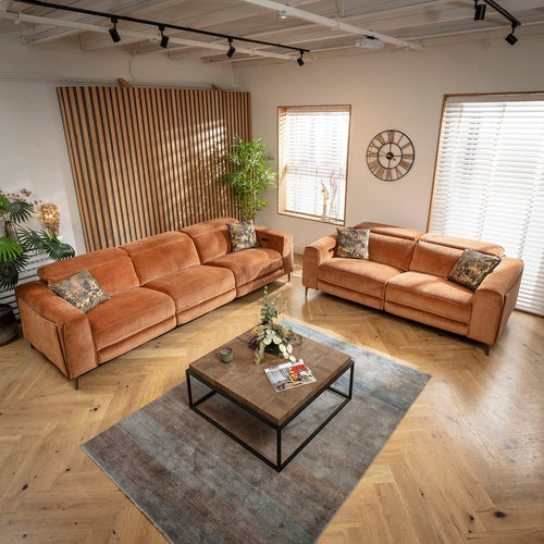 Florance Modern 3 & 2 Seater Recliner Sofa Set Burnt Orange 1+2S