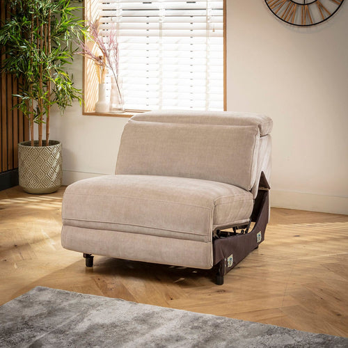 Florance Armless Middle Recliner Sofa Module Putty Grey Fabric 82x105cm