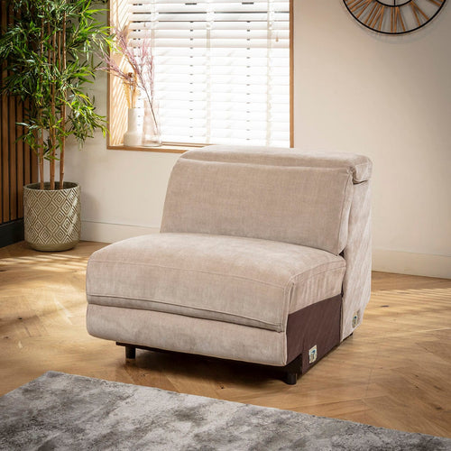 Florance Armless Middle Sofa Module Putty Grey Fabric 82x105cm