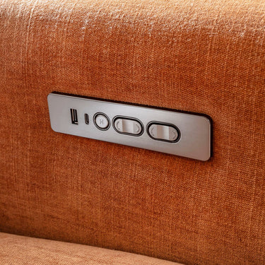 Quatropi Florance Left-Hand Armed Recliner Sofa Module Burnt Orange Fabric 105x105cm