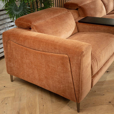 Quatropi Florance Left-Hand Armed Recliner Sofa Module Burnt Orange Fabric 105x105cm