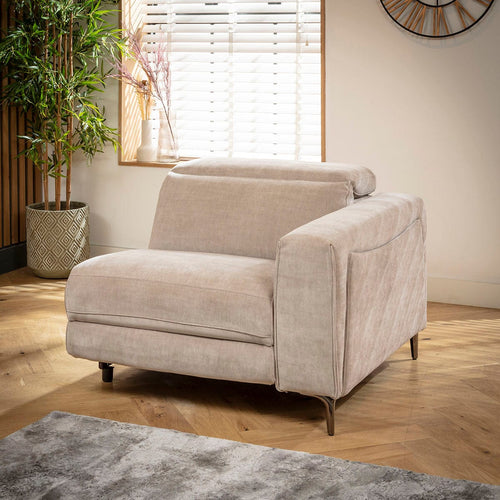 Florance Right-Hand Armed Recliner Sofa Module Putty Grey Fabric 105x105cm