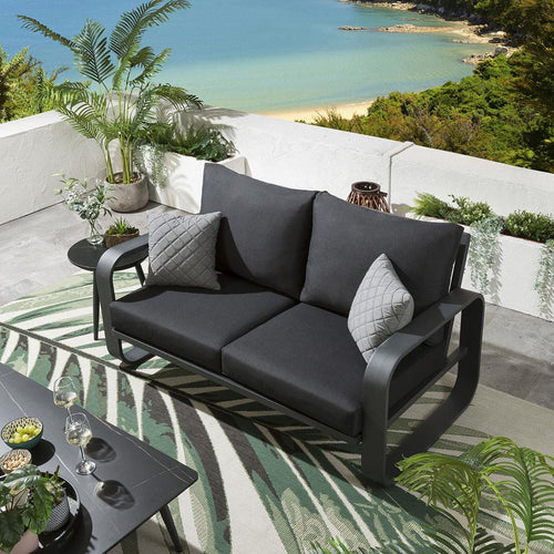 Freddy 2 Seater Outdoor Garden Sofa Charcoal 160cm