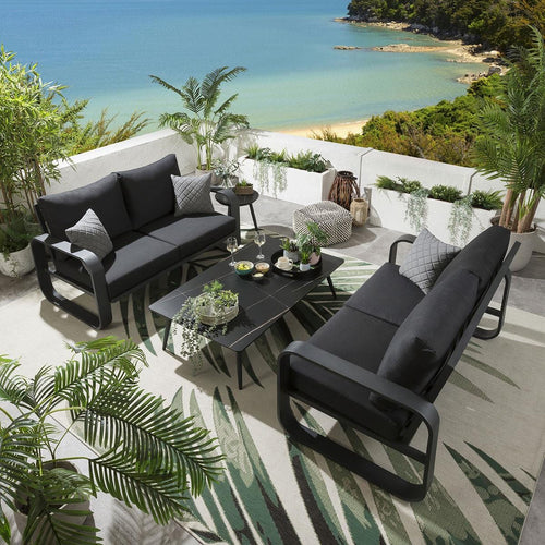 Freddy 4 Seater Outdoor Garden Sofa Set Charcoal