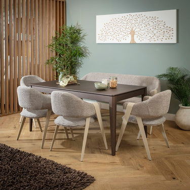 Quatropi Freya 3 Seater Kitchen Dining Room Bench with Back Grey Metal 180cm