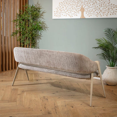 Quatropi Freya 3 Seater Kitchen Dining Room Bench with Back Grey Metal 180cm