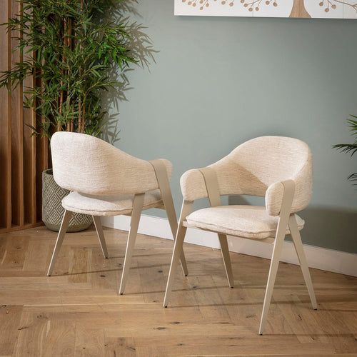 Freya Ultra-Modern Carver Dining Chair Cream