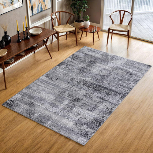 Gatsby Large Rug Dark Grey / Silver / White 200 X 290cm