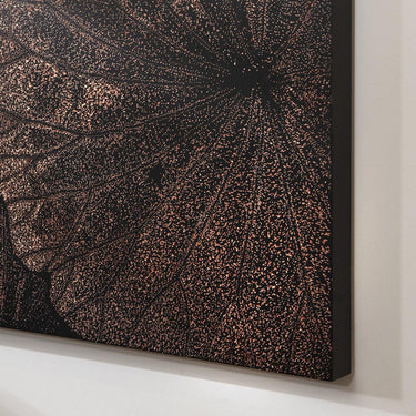 Quatropi Hand-Carved Flower Wall Artwork Black & Natural Wood 100x150cm