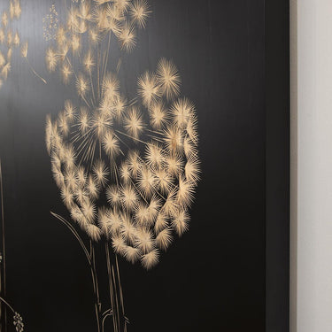 Quatropi Hand-Carved Large 5-Piece Wall Artwork Black & Natural Wood 300x200cm