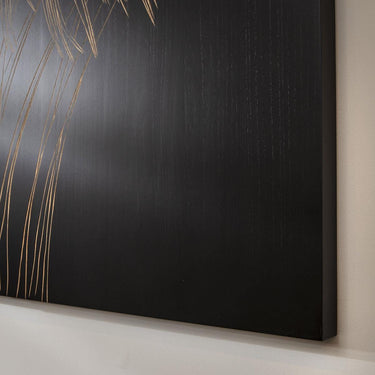 Quatropi Hand-Carved Palm Tree 3-Piece Panel Wall Artwork Black 180x130cm