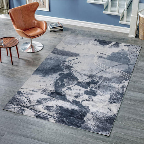 Harlequin Large Rug Blue / Cream / White / Dark Blue 200 X 290cm