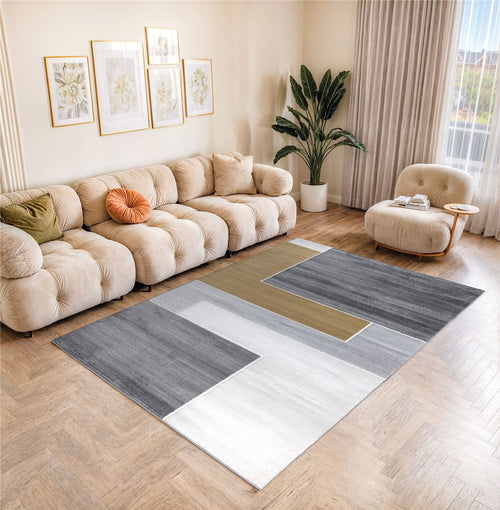 Hartley Large Rug Grey / Mustard / Cream / Light Grey 200 X 290cm