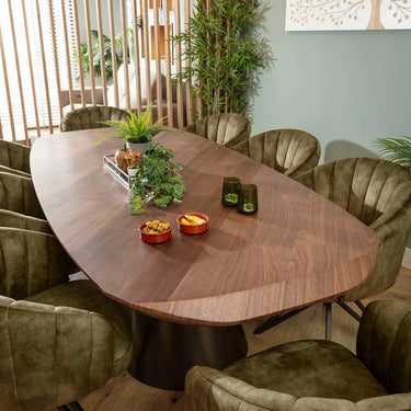 Quatropi Hattie & Phoenix Large Modern 8 Seater Dining Set Green & Walnut