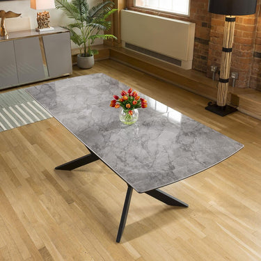 Quatropi Huge Emperor Grey Ceramic Dining Table Rectangle Extends 1.5 - 2m