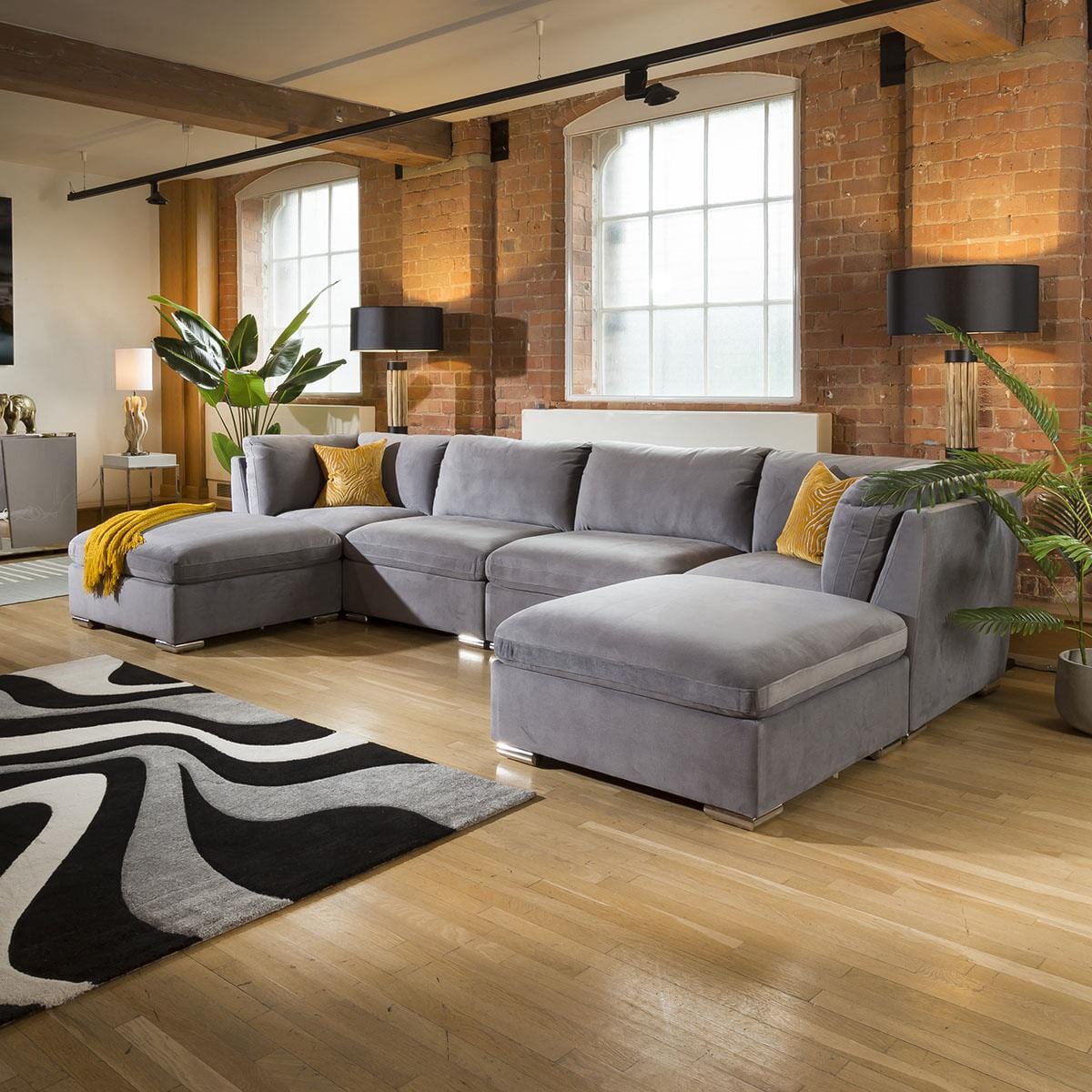 Quatropi Huge Mikey Corner Sofa Medium Grey Cinema Settee U Shape 7