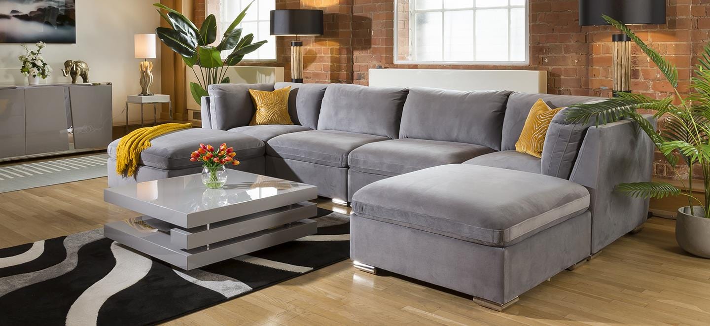 Quatropi Huge Mikey Corner Sofa Medium Grey Cinema Settee U Shape 7