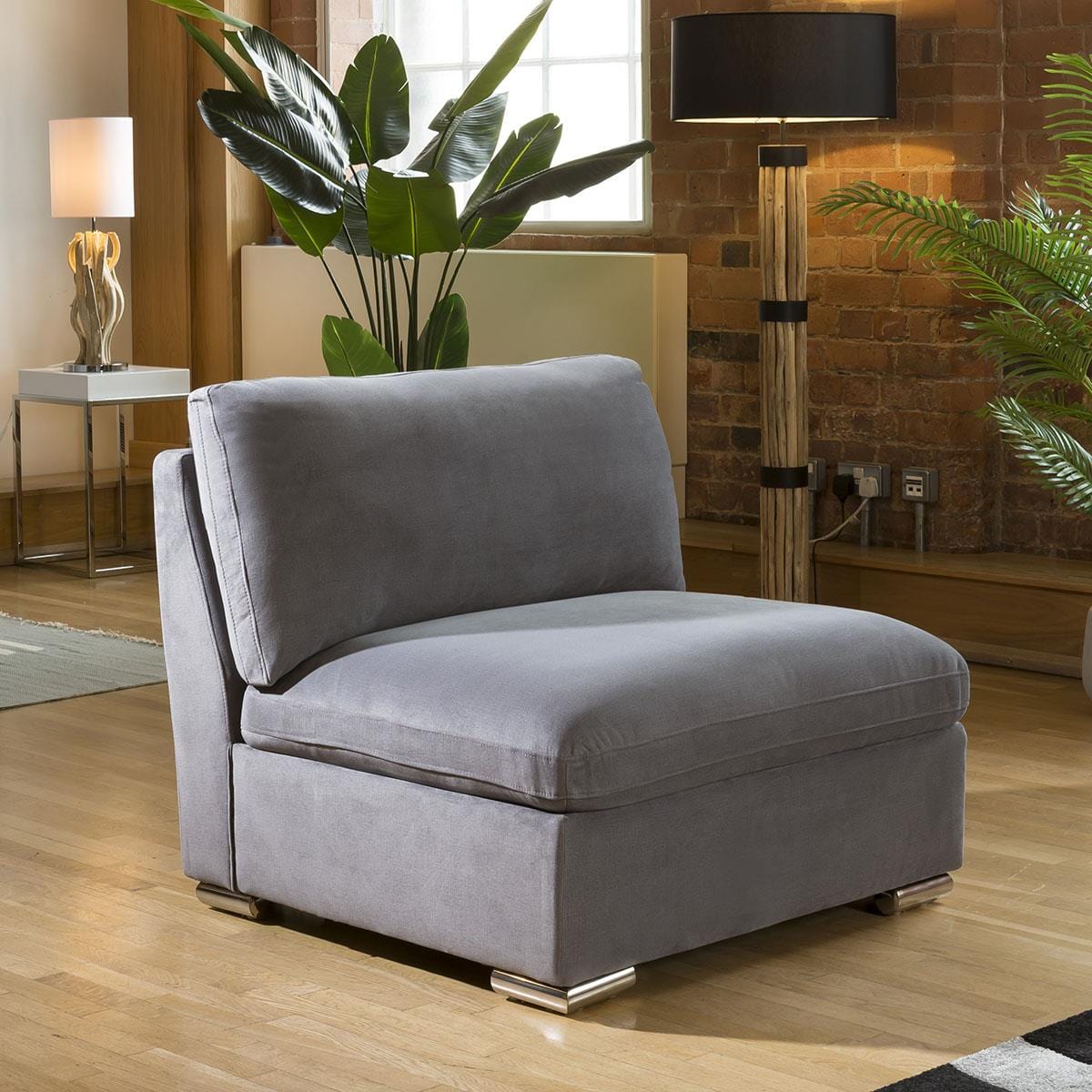 Quatropi Huge Mikey Corner Sofa Medium Grey U Shape 6 Seater Settee 8R