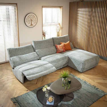 Quatropi Jacob 4 Seater Recliner Corner Sofa - Teal L1R