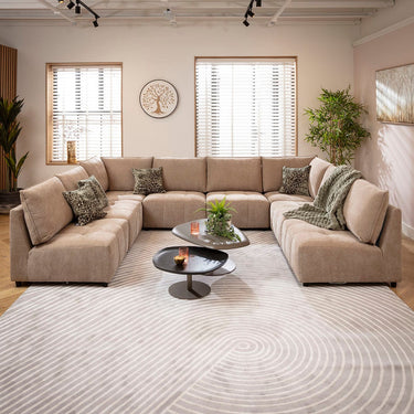 Quatropi Jasmin Large 8 Seater Modular U-Shape Corner Sofa Beige 320x235cm 18