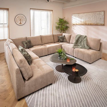 Quatropi Jasmin Large 8 Seater Modular U-Shape Corner Sofa Beige 320x235cm 18