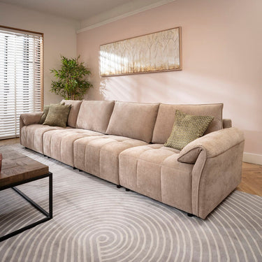 Quatropi Jasmin Large Modern 4 Seater Modular Sofa Settee Beige 323x88cm 16