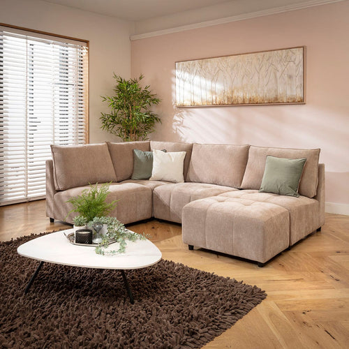 Jasmin Modern 4 Seater Modular Corner Sofa Beige 235x160cm 20