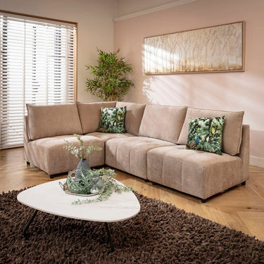 Quatropi Jasmin Modern 4 Seater Modular Corner Sofa Beige 235x160cm 22