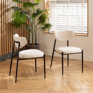 Quatropi Jasmine Cream Boucle Dining Chair
