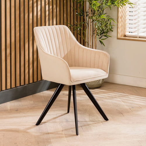 Josie Swivel Velvet Dining Chair with Arms Mink