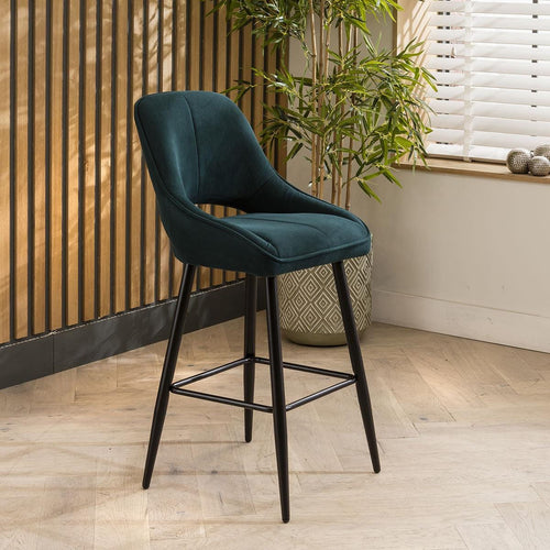 Remi Counter Height Bar Stool Chair with Back Green