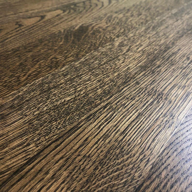 Quatropi #KK3 180cm Luxury Round Dining Table Oak Wood Antique Brown
