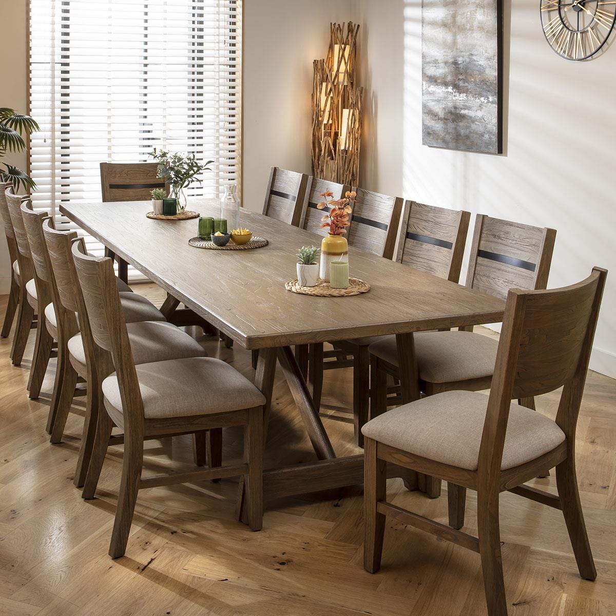 Wooden Dining Large Extending Dining Table Seats 12 12 Seater