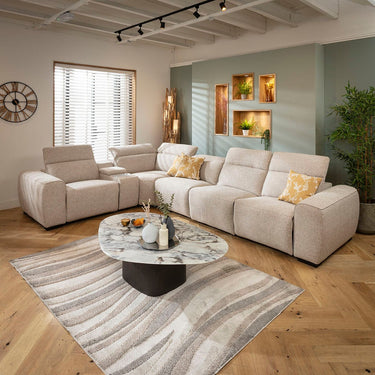 Quatropi Large 5 Seater Recliner Corner Sofa Charger Cup Holders Storage Beige 372x253cm 8C1