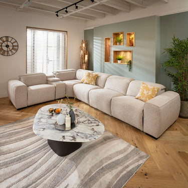 Quatropi Large 5 Seater Recliner Corner Sofa Charger Cup Holders Storage Beige 372x253cm 8C1