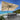 Quatropi Large Cantilever Garden Parasol Umbrella with Weighted Base Cream 3x4m