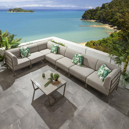 Alfie Modular Garden Corner Sofa Set Latte Cream 360x216cm L8