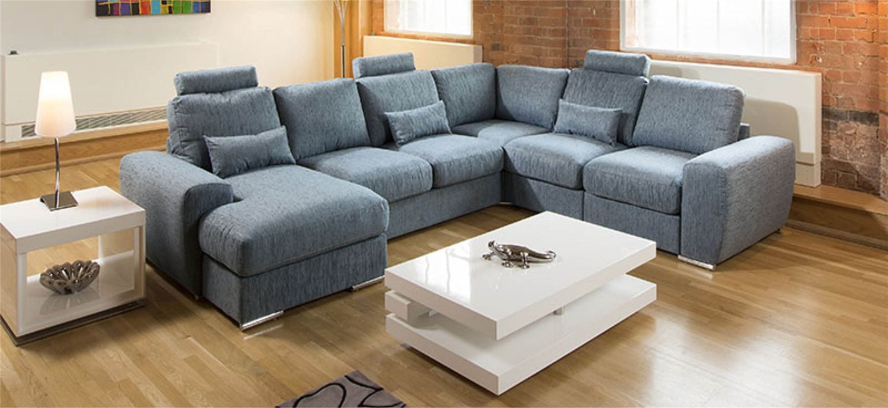 Quatropi Large Luxury L Shape Corner Cinema Sofa Chaise Any Colour Grande 4LH