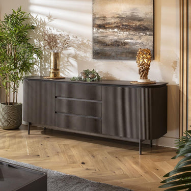 Quatropi Large Mid Modern Sideboard Cabinet Buffet with Drawers Matte Grey 210cm