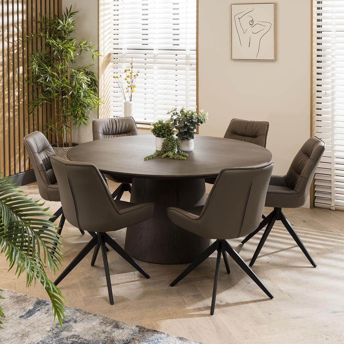Large Modern 8 Seater Oval Kitchen Dining Table Grey Oak 280x120cm ...