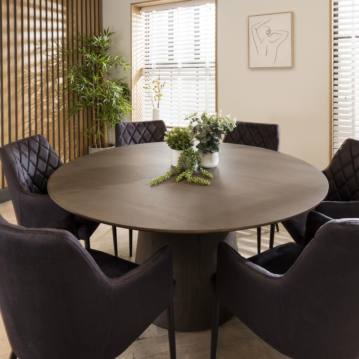 Large Modern 8 Seater Oval Kitchen Dining Table Grey Oak 280x120cm ...