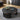 Quatropi Large Modern Round Coffee Table Luxury Black Oak Wood Brass Metal 100cm