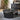 Quatropi Large Modern Round Coffee Table Luxury Black Oak Wood Brass Metal 100cm