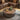 Quatropi Large Modern Round Coffee Table Walnut Wood Brown Metal Drum 90cm
