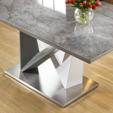 Quatropi Large Rectangular Modern Dining Dining Table Grey Ceramic 180 x 90cm