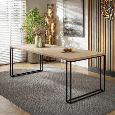 Quatropi Large Solid 8 Seat Wood Dining Table Parquet Herringbone Natural 220cm