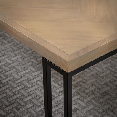 Quatropi Large Solid 8 Seat Wood Dining Table Parquet Herringbone Natural 220cm