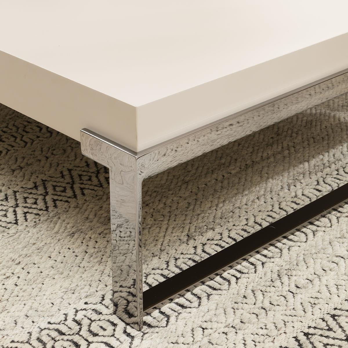 Large Square Modern Coffee Table - Chalk Matte Premium Finish 120x120c ...