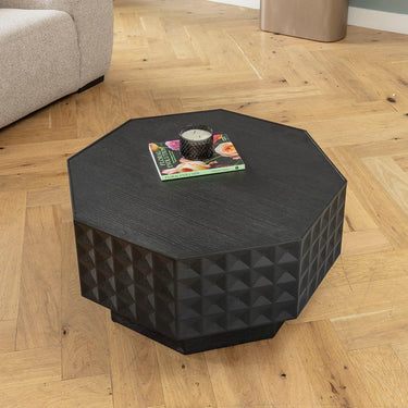 Quatropi Lex Unqiue Octagon Black Coffee Table 85cm