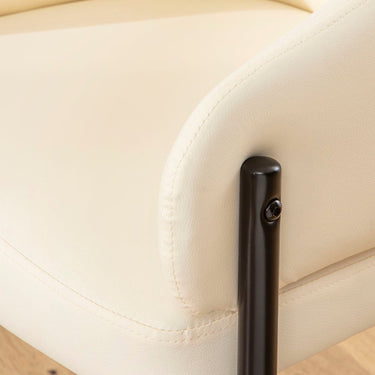 Quatropi Loki Faux Leather Carver Dining Chair Cream